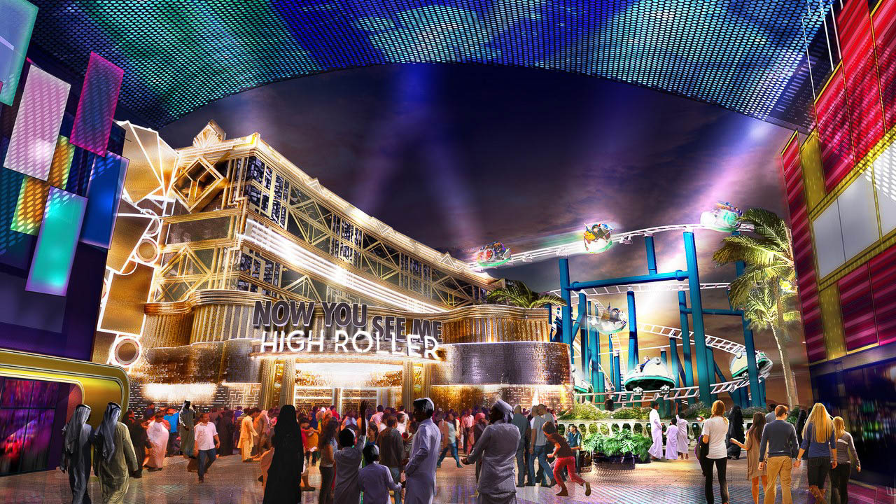 Dubai Parks and Resorts themed area lighting